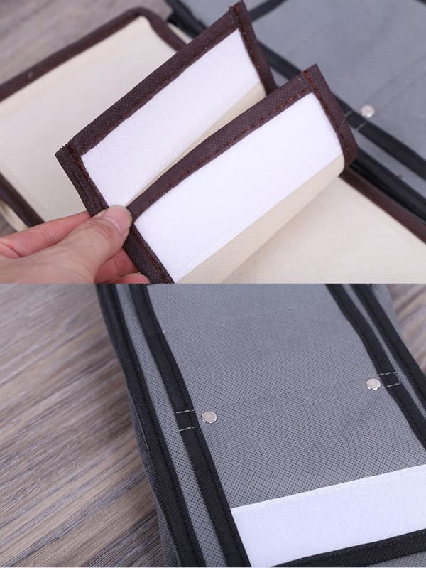 120*30*15cm Non-woven Foldbar Skoreol (Grå og Sort) - Hangi