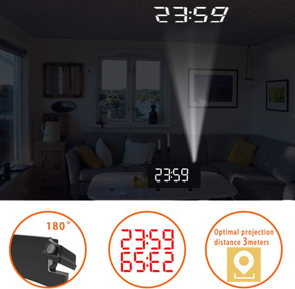 Projektionsur, 180° loftprojektionsvækkeur,