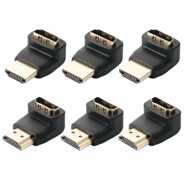 6-pakks rettvinklet HDMI-kontakt, 90 grader og 270 grader HDMI