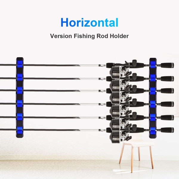 1 par väggmonterade fiskespöhållare, horisontella fiskespöhållare H