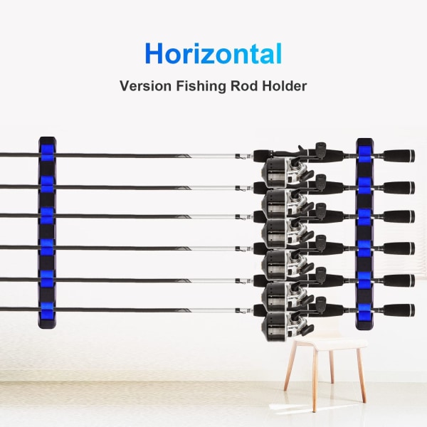 1 par veggmontert fiskestangholder, horisontal fiskestang H