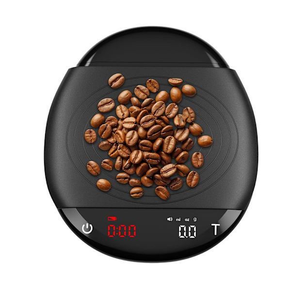 Digital Kaffevægt med Timer - Genopladelig Espresso Vægt 2kg/0.1g Høj Præcisionsvejning i g oz ml Hæld Over Kaffe