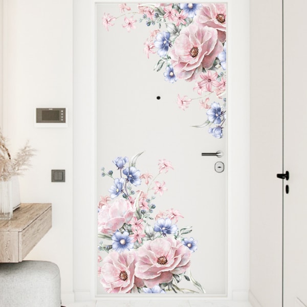 Flower Wall Stickers Akvarell Floral Wall Decals Soverom Livin
