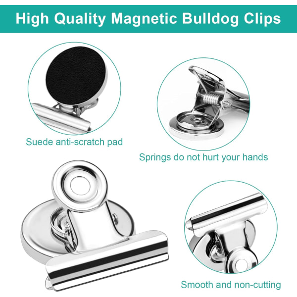 10 stk. magnetiske clips, anti-reflekterende magnet, stærk bulldog clips M