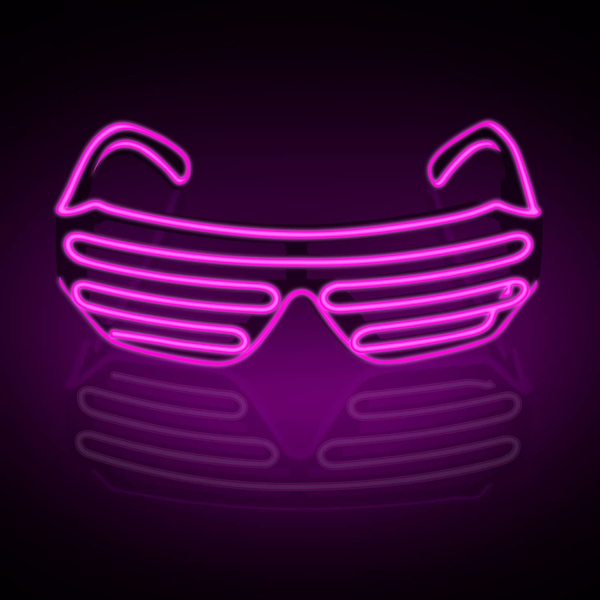 (Pinkki)Neon Rave -lasit El Wire -vilkkuvat LED -aurinkolasit, jotka syttyvät