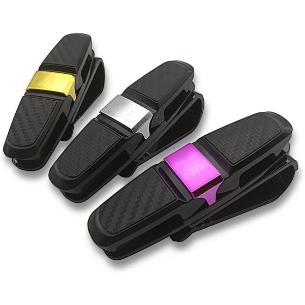 3 Pack Car Solvisir Dobbel solbrilleholder, Bilbrilleholder