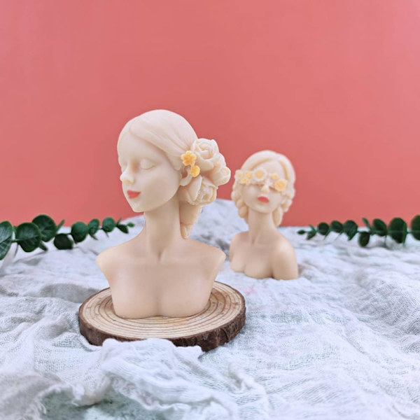 3D silikoneform til stearinlys - 3D silikoneform til kvinde, hjemmelavet kunst hovedform