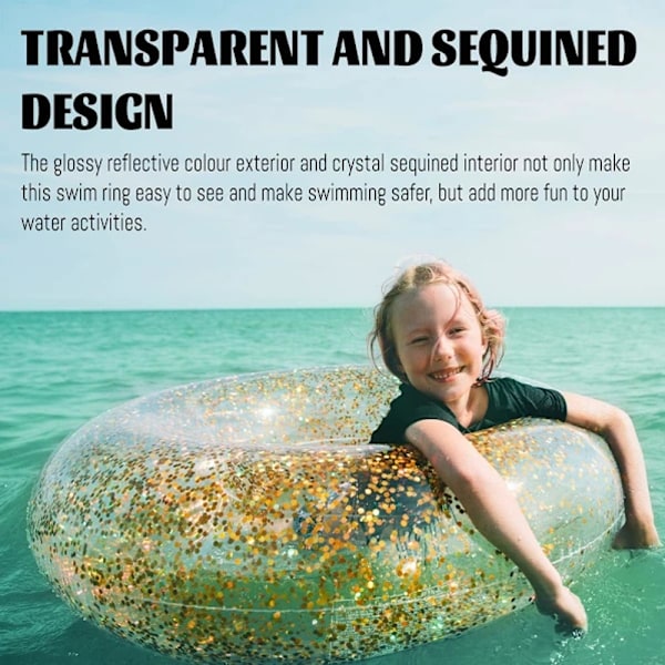 Blinkende oppblåsbar badering - transparent - 1 stk