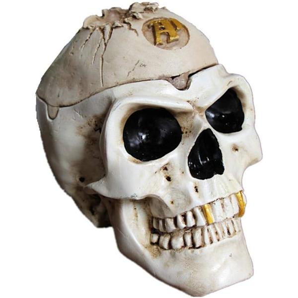 Taro käsin maalattu hartsista valmistettu pääkallotuhka-astia kannella Halloweenia varten Kauhistuttavat Halloween-koristeet Sisä- ja ulkokoriste Käsin maalattu