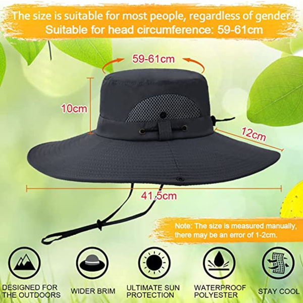 Solhatt Anti-UV UPF 50+ Outdoor Fishing Hat Wide Rim Fishing Ca