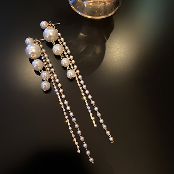 1 par 925 silver nålar med diamanter pärlörhängen individuella