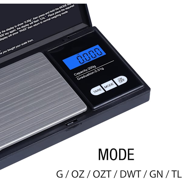 Digital kjøkkenvekt bærbar lommevekt 200g X 0,01g Mini We