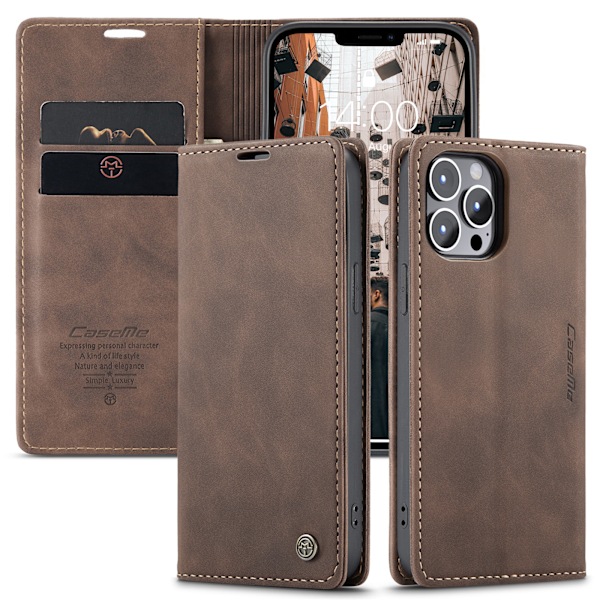 Passer for iPhone 16 Pro Max skinnetui, mobiltelefonbeskyttelse (Kaffe)