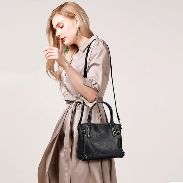 Damer Læder Håndtaske Designer Top-Handle Taske Vintage Tote Cros