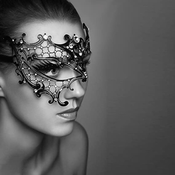 Masquerade Mask for Women Shiny Rhinestone Venetian Party Pr
