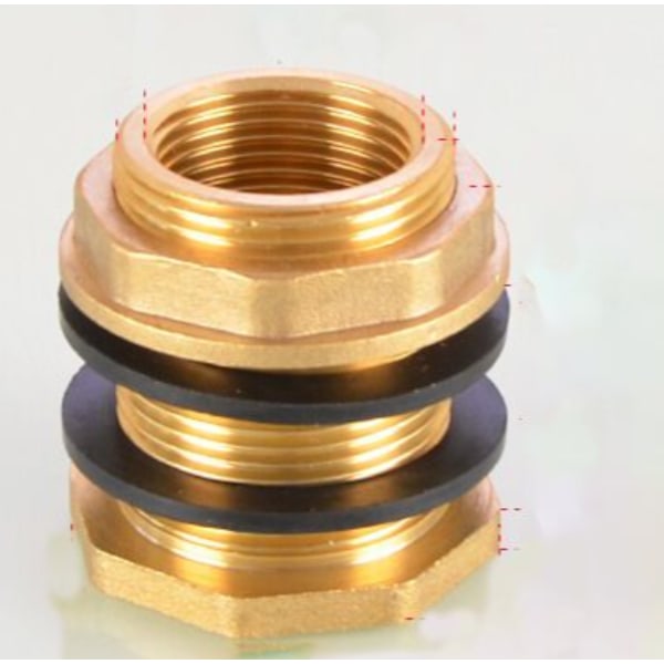 2 stk DN40 messing vanntank vannledning rørtilbehør adapter kran