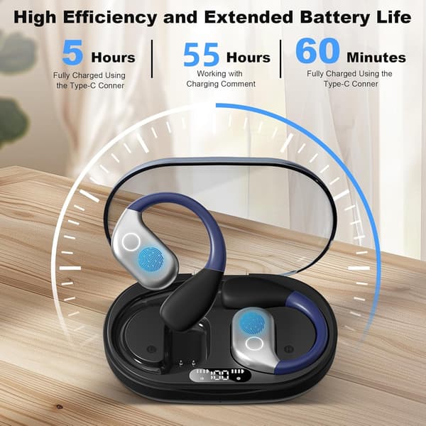 OWS M82 åpen ørepropp trådløst headset bluetooth 5.3 black