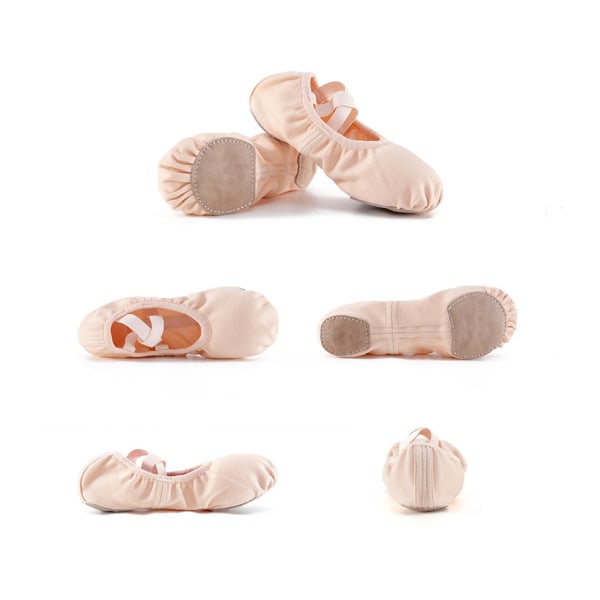 Demi Pointe ballett slippers rosa og svart dansesko for barn,