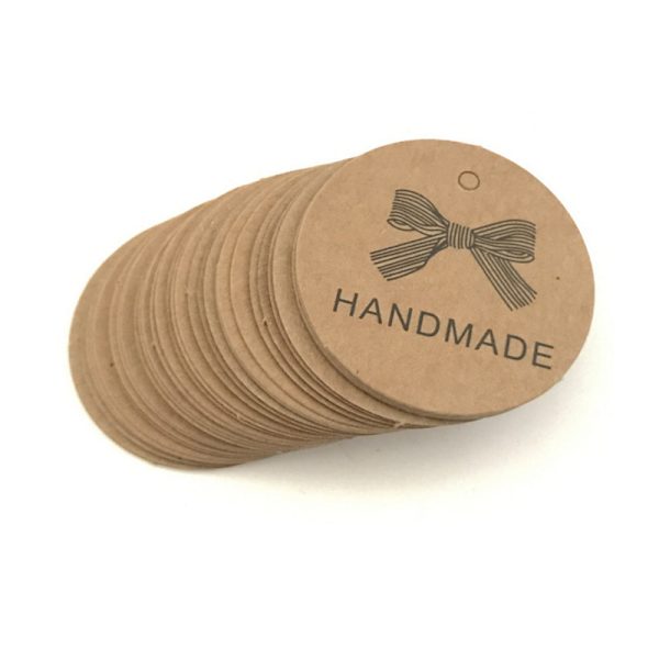 400 Kiitos Kraft-paperi pyöreä ripustuslappu pyöreä ripustuslappu 4CM