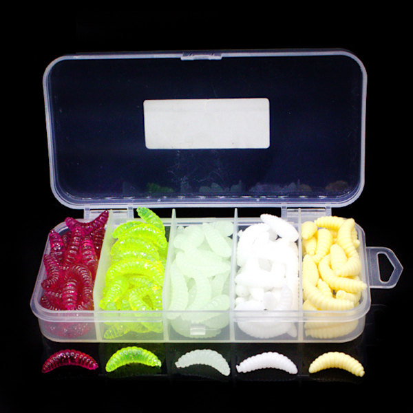 Mjuk Konstgjord Mask Bete Box Fiske Set Silikon Mjuk Plast Beten Bionisk Plast Fiske