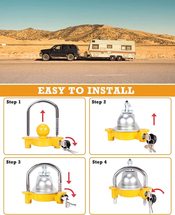 Trailerlås, Hitch Lock, Trailer Hitch Lock, Trailer Coupler Lo