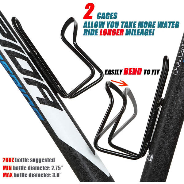 2 stk. Vandflaskeholdere, Basic MTB Cykel Cykel Legering Aluminium