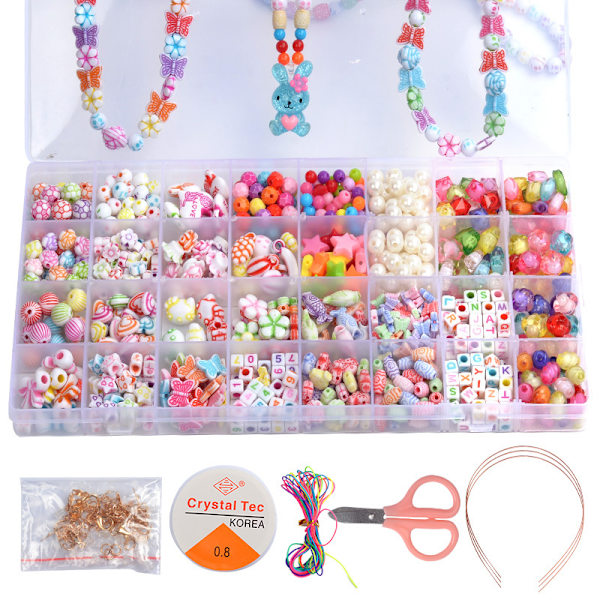 Perler til armbånd, assorteret børnearmbånd og perle smykkesæt, Co