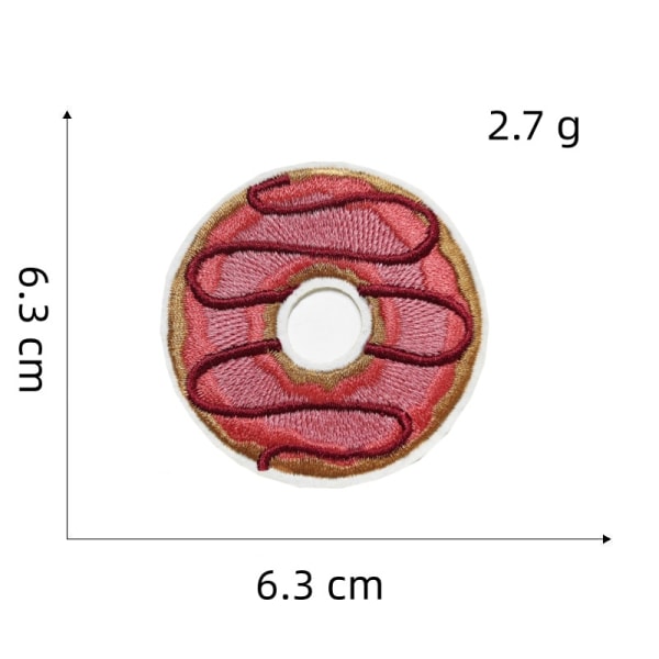 12 stykker Donut Broderi Strygemærke, Broderi Sticker Stryn