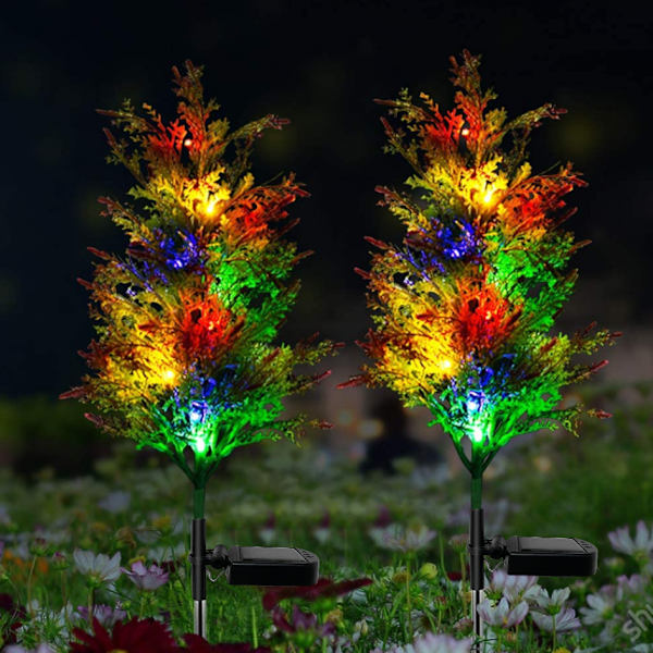 2 stk. Solar Cypress Lys Juledekoration Lys Kryds-borde