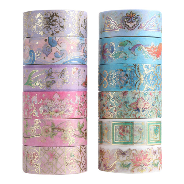 12 rulle Fanhua serie tape sæt, dekorativ malertape Pastel s