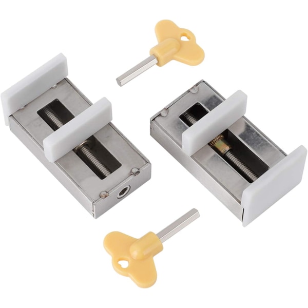 2 Pieces with Key Aluminum Alloy Door Frame Safety Lock Adjustab