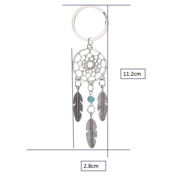 Retro Dream Catcher Nøkkelring Blader Duskkvast Anheng Nøkkelring