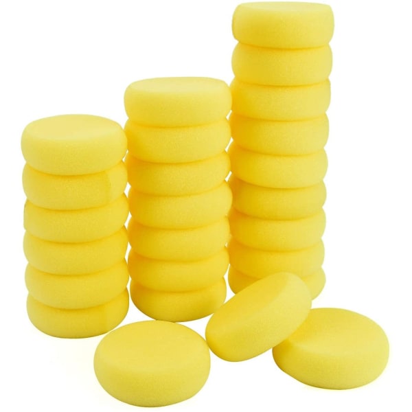 50 stykker rund gul absorberende svamp kjøkkenrengjøring