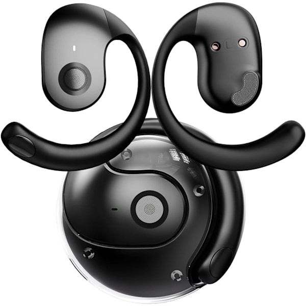 (Noir) Sprogtranslator, øretelefoner, trådløs Bluetooth-lyd, realtids oversættere, understøtter 144 sprog,