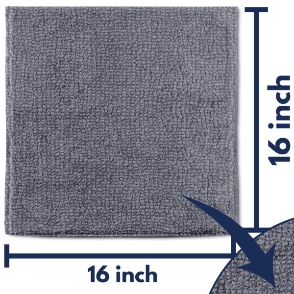30cm x 30cm harmaat mikrokuituliinat, 12 pakkausta paksuja liinoja