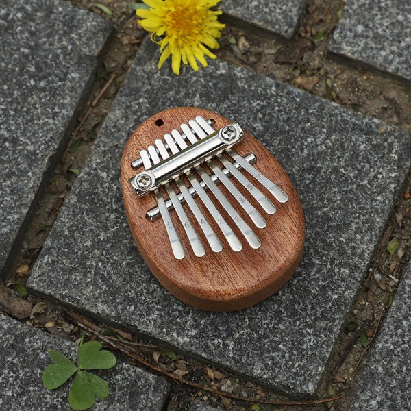 8-tangenters Mini Kalimba, Finger Thumb Piano med tillbehörshänge Gi