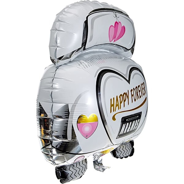 5 stk. aluminiumsmembranballon til bryllupsbil, 50x63cm, 1 stk., multi
