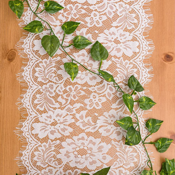 28cm/3m, Valkoinen Pitsiliina, Non Woven Pöytäjuoksija Pöytävyö Ei