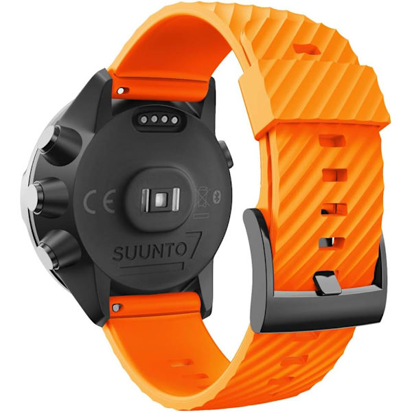 Orange silikone erstatningsrem til suunto 7/9/9 baro/Spartan