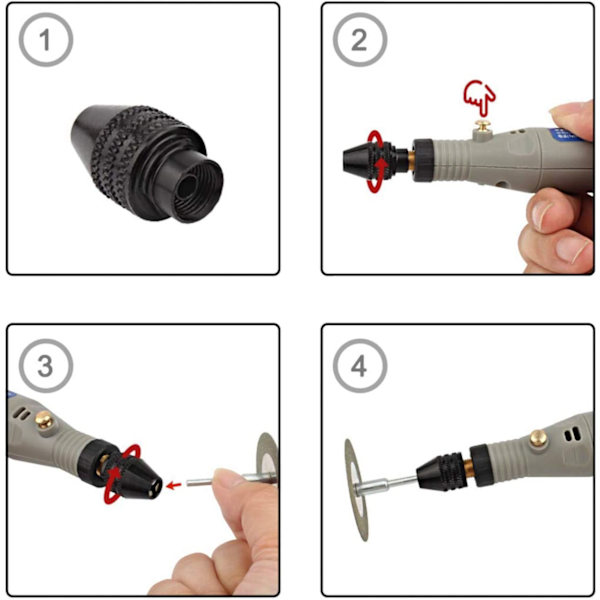 0,43,4 mm höghållfast borrchuck universell elektrisk slipmutter