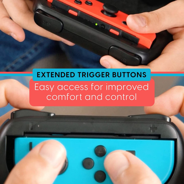 Grips for Nintendo Switch Joycon Controller 2 Pack  - Black- Gam