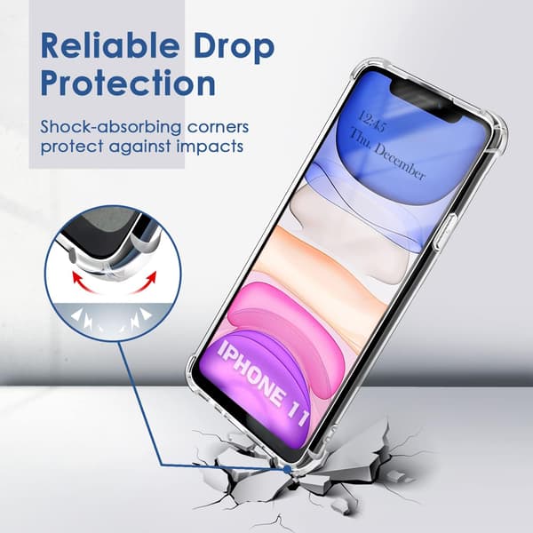 Transparent Blød TPU Silikone Case, Kompatibel med iPhone 11 (1 stk)