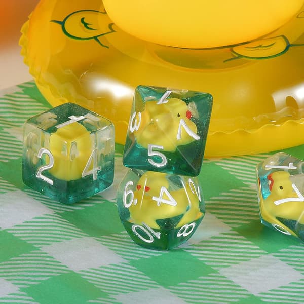 7 stykker ande terninger polyhedral & RPG terninger DND terninger sæt med and inde i polyhedral roll play gaming D20 terninger Dungeons and Dragon terninger