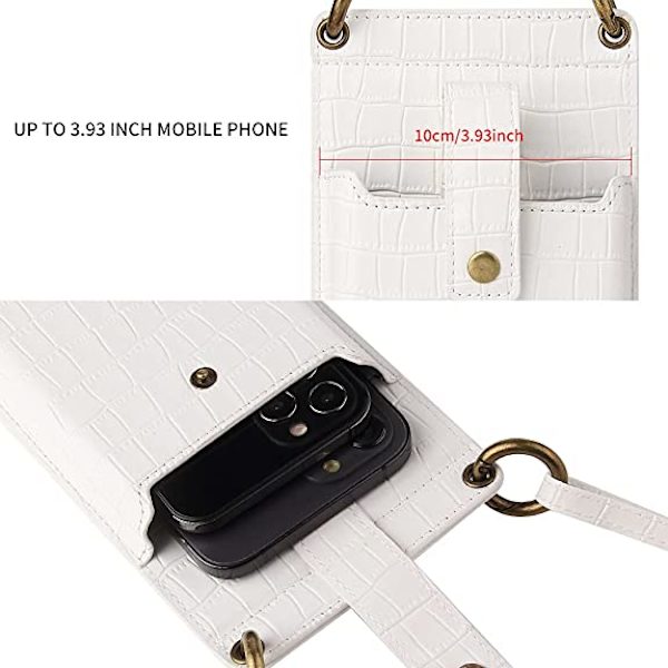 Lättviktig crossbody-telefonväska för kvinnor krokodilmönster en-