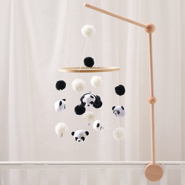 Promise Babe Baby Mobile Panda Bjørn Klokkespil med Filtkugler Blød