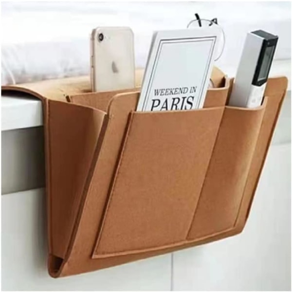 (Brown) 32*22*10cm，1pc bedside organizer, bed hanging organizer,