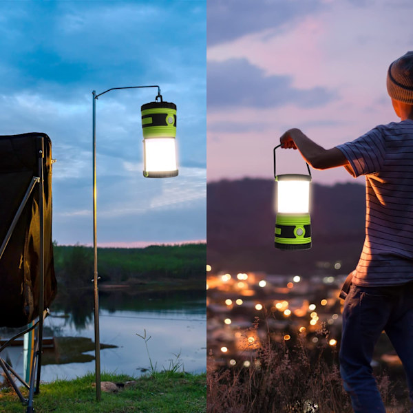 1500 Lumen LED Camping Lys 4 Lysmoduser, Dimbar Søkelys