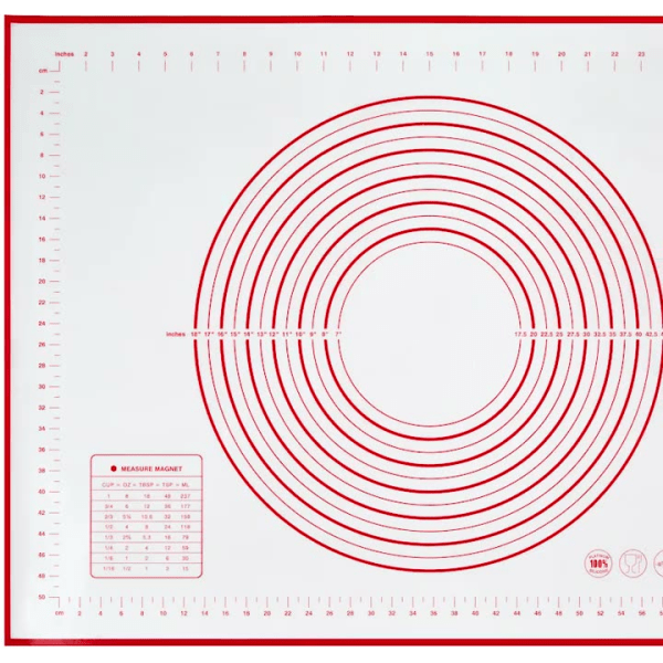 Non-Stick silikonbakematte Deigmatte med mål - 60 x