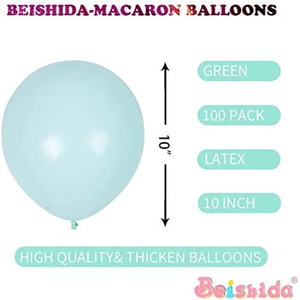 100 kpl vihreä ilmapallo 10 tuuman vaaleanpunainen pastelli Macaron Balloon L