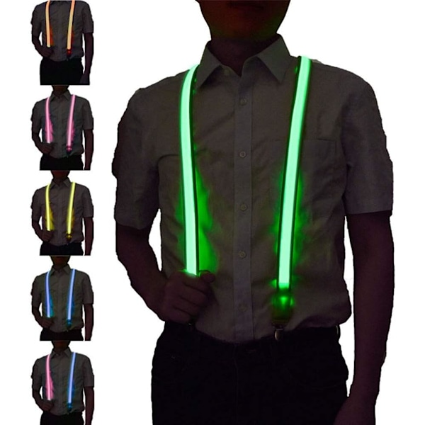 Røde, Herres Suspenders med Clips Lysende Suspenders Rave Tilbehør